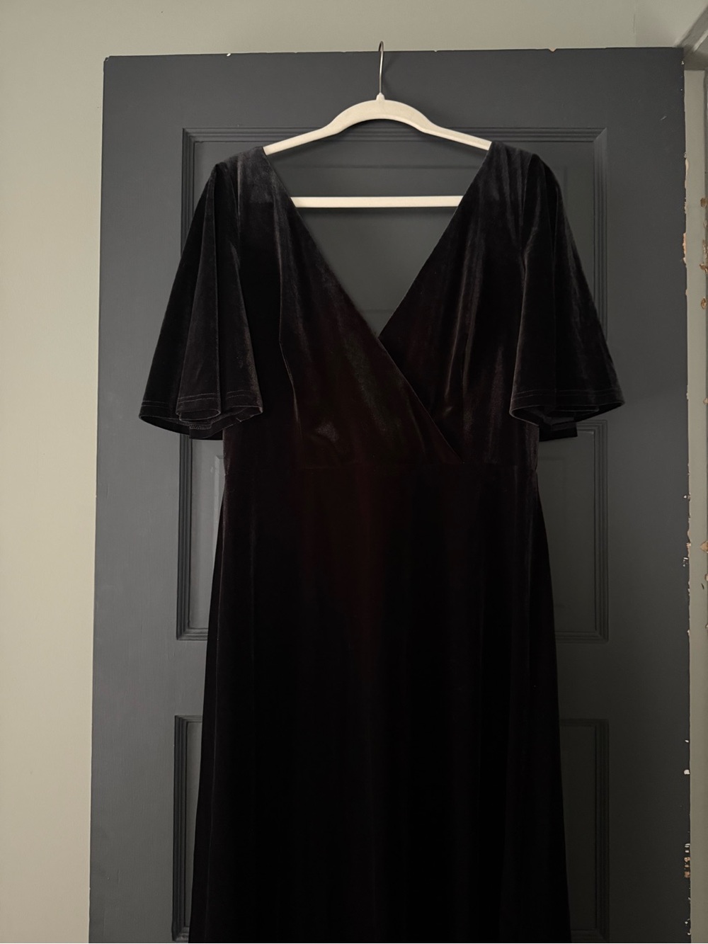 NWT Ever Pretty Velvet Double V Neck Maxi Bridesmaid Dress - Picture 4 of 12
